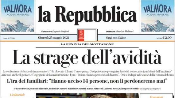 La Repubblica: "Tanti cari saluti. Conte lascia l'Inter per 7 milioni"