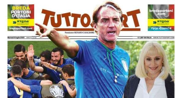 L'apertura di Tuttosport: "Carràmba, Italia. Gli azzurri in campo per la finale"