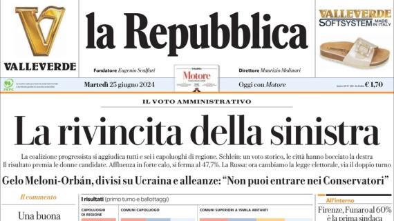 Euro 2024, La Repubblica applaude l'Italia: "Gli azzurri agli ottavi per il rotto della cuffia"