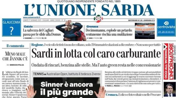 Cagliari, punti pesanti in casa. L'Unione Sarda: "La salvezza passa per le sfide alla Domus"