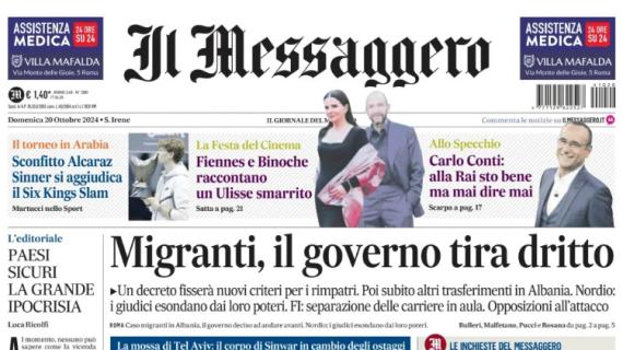 Il Messaggero titola in prima pagina: "Beffa Lazio: un rosso e un autogol"