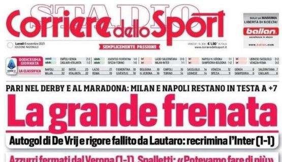 L'apertura del Corriere dello Sport: "La grande frenata"