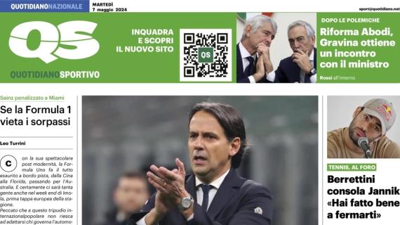 Inzaghi premiato da Sacchi, QS ironizza in prima pagina: "Una rivincita a due stelle"