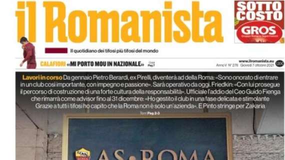 Il Romanista: "Rivoluzione continua". Berardi nuovo ad, Pinto stringe per Zakaria