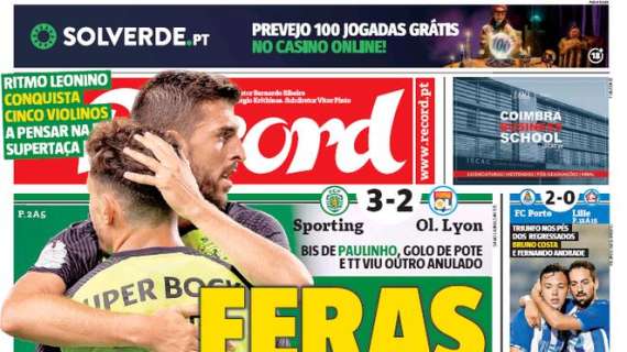 Le aperture portoghesi - Lo Sporting batte il Lione. Jesus: "Joao Mario ha portato classe"