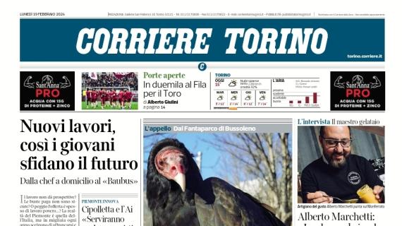 La prima pagina del Corriere di Torino recita così: "In duemila al Fila per il Toro"