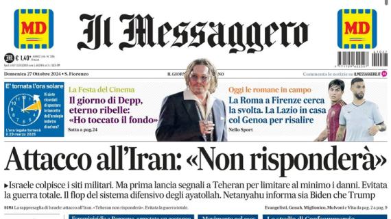 Il Messaggero: "Roma a Firenze cerca la svolta. Lazio in casa col Genoa per risalire"