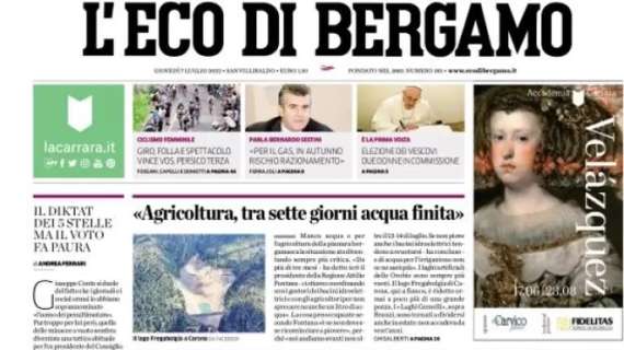 L’Eco di Bergamo in prima pagina: “Ederson si presenta: “L’Atalanta un big, ora la Champions”