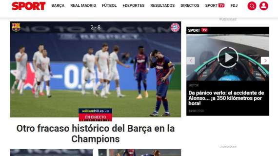 "Fracaso histórico!" Le aperture dei siti spagnoli dopo l'umiliazione Barça 