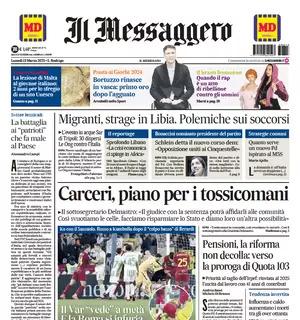 Il Messaggero titola così sui giallorossi: "Il Var "vede" a metà e la Roma si infuria"