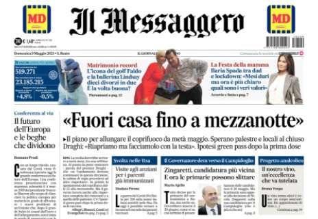 Il Messaggero in prima pagina: "Passo falso Lazio. Champions lontana"