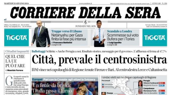 Il Corriere della Sera titola: "Finale da brividi: l'Italia passa il turno"