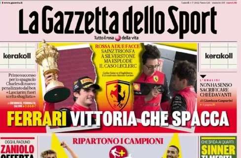 L'apertura de La Gazzetta dello Sport: "Milan, missione due stelle"