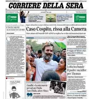 Il CorSera apre così in prima pagina: "Coppa Italia, l'Inter vola in semifinale"