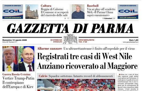 L'apertura della Gazzetta di Parma: "Prima sconfitta stagionale per il Parma"