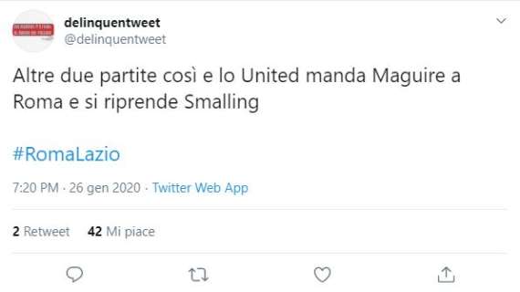 Guarda che tweet! Dopo Roma-Lazio: "1-1 tra portieri rimbambiti"
