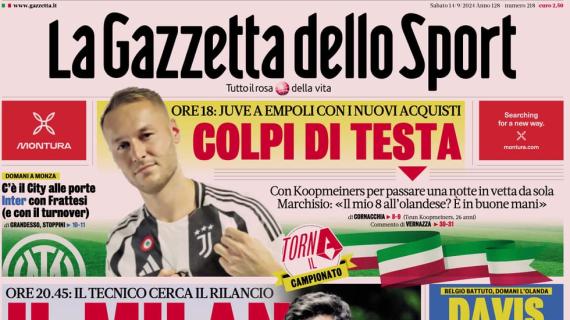 La Gazzetta dello Sport in apertura sui rossoneri: "Il Milan blinda Paulo Fonseca"