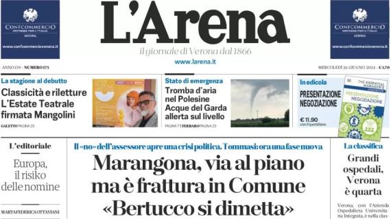 L'Arena in apertura questa mattina: "Dall'Hellas all'Italia: il volo di Zaccagni"