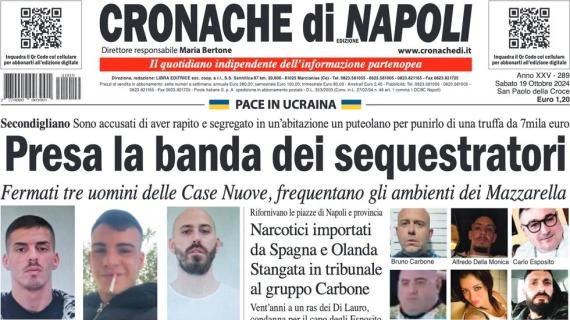 Cronache di Napoli in apertura con Conte: "Empoli gara dura", poi annuncia due titolari