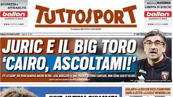 Tuttosport in apertura: "Agnelli: 'Obbligati a vincere'"