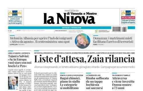 La Nuova Venezia in apertura: "Dal Torino un milione al Venezia per Vanoli"