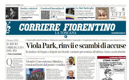 L'apertura del Corriere Fiorentino: "Viola Park, rinvii e scambi di accuse"