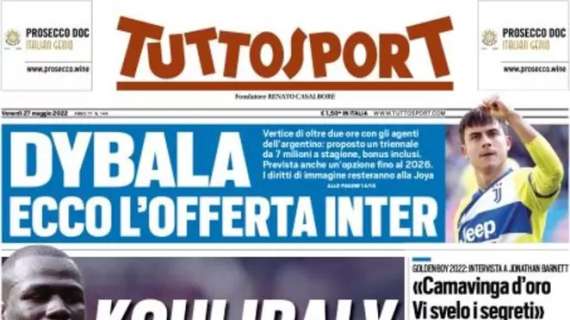 L'apertura di Tuttosport: "Koulibaly, che partita Allegri-Xavi". Duello Juve-Barça per Kalidou?