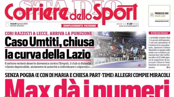 Corriere dello Sport in apertura sulla Juventus e Allegri: "Max dà i numeri"