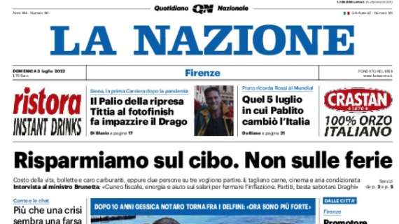 Il QS-La Nazione apre con Jovic alla Fiorentina: "Arrivo presto, aspettatemi!"
