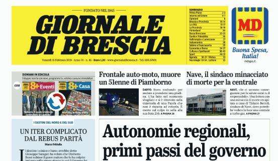 Giornale di Brescia: "A caccia della fuga nel big match di Palermo"