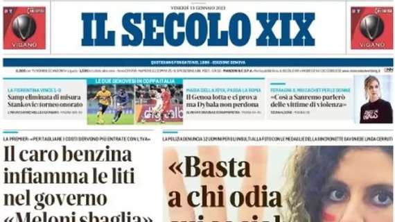 Il Secolo XIX in apertura: "Samp eliminata di misura, il Genoa lotta e ci prova"