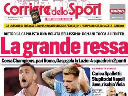 Il Corriere dello Sport apre con la corsa alle spalle del Napoli: "La grande ressa"