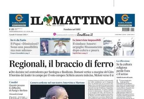 Il Mattino titola così: "Napoli, missione Supercoppa con la (lieta) sorpresa Demme"