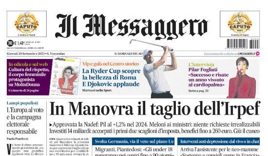 Il Messaggero in apertura sui biancocelesti: "Vecino-Zaccagni, la Lazio si ritrova"