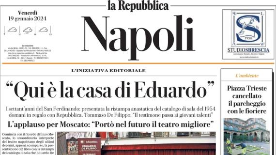 L'ed. di Napoli de La Repubblica apre sugli azzurri di Mazzarri: "In finale di Supercoppa"