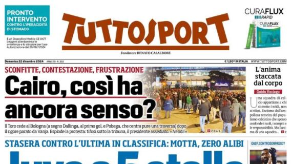 L'apertura di Tuttosport sulla gara di questa sera: "Juve a cinque stelle"