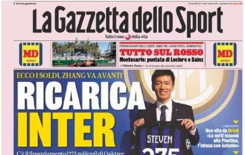 L'apertura de La Gazzetta dello Sport: "Ricarica Inter"