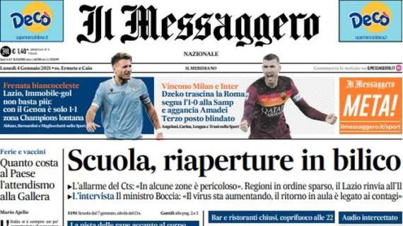 Il Messaggero: "Frenata della Lazio, vincono Milan e Inter. Dzeko trascina la Roma"