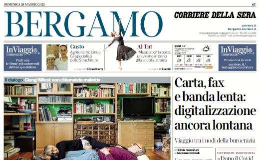 Corriere di Bergamo in taglio basso: "Addio con tanta emozione per Sartori"