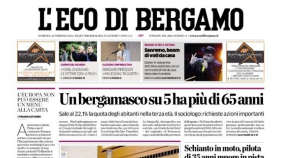 L'Eco di Bergamo: "Atalanta, prove di allungo. Esame trasferta sul campo del Genoa"