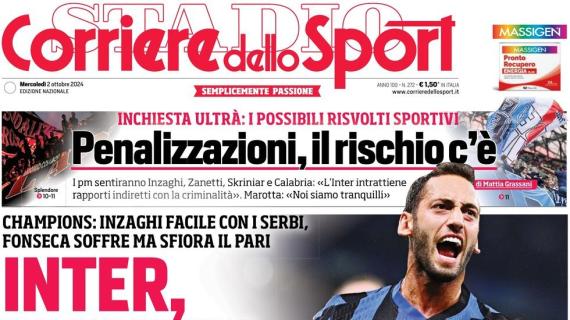 La prima pagina del Corriere dello Sport apre stamani: "Inter, un'altra stella"