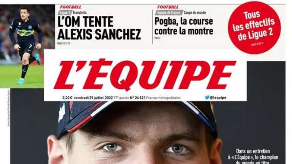 Sanchez e il possibile approdo al Marsiglia, L’Equipe in prima pagina: “L’OM lo tenta”