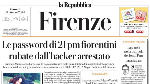 La Repubblica di Firenze in prima pagina: "Kean&Gud coppia d'oro che fa sognare"