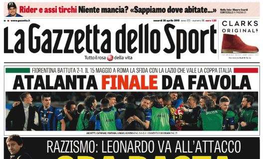 L'apertura de La Gazzetta dello Sport su Leonardo: "Ora basta"