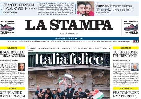 L'apertura de La Stampa: ""Italia felice""