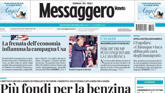 Il Messaggero Veneto: "Udinese, su la testa. Runjaic: 'Metteremo la Juve in difficoltà'"