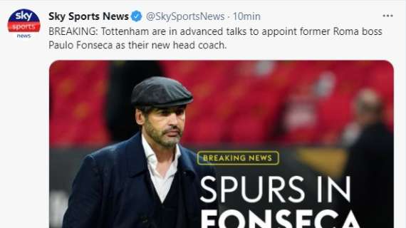 Svolta Fonseca: può essere l'erede di Mourinho al Tottenham. Sarebbe scambio di panchina