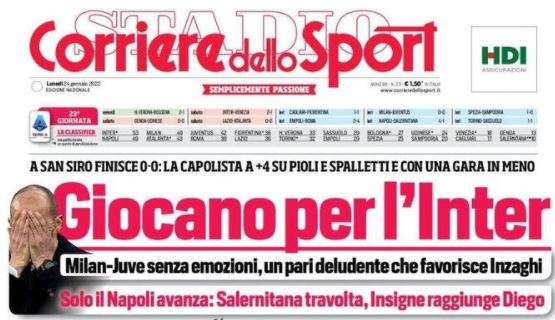 L'apertura del Corriere dello Sport: "Giocano per l'Inter"