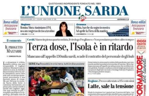 L'Unione Sarda dopo il 2-1 della Dea in Sardegna: "Il Cagliari è alla resa dei conti"