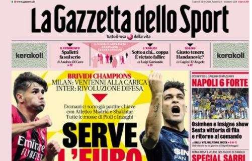 L'apertura de La Gazzetta dello Sport su Inter e Milan: "Serve l'Euroscossa"